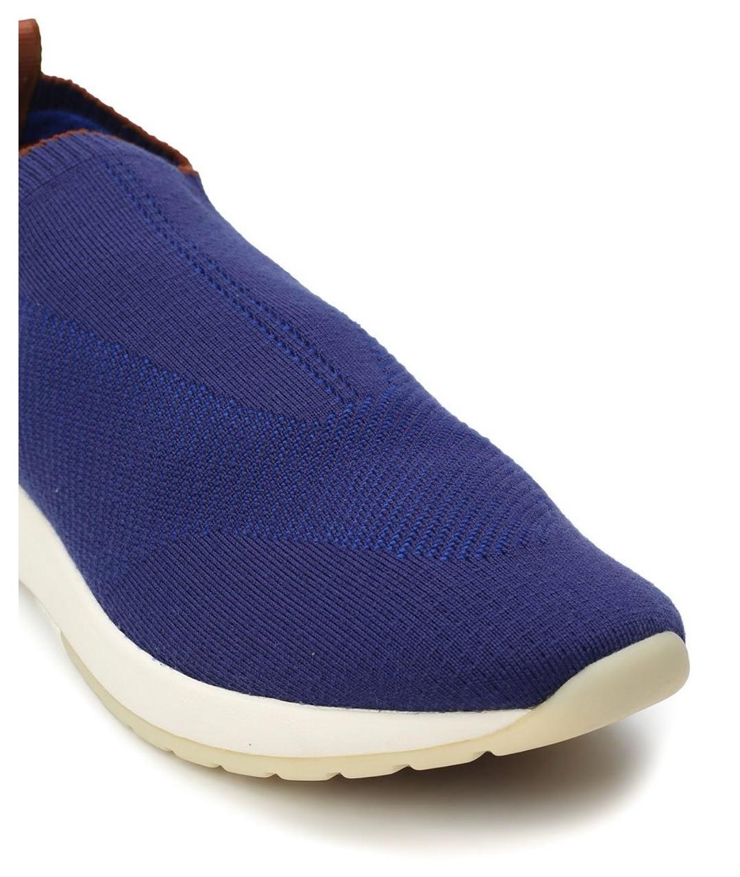 LORO PIANA Синие текстильные низкие кроссовки / кеды, фото 5