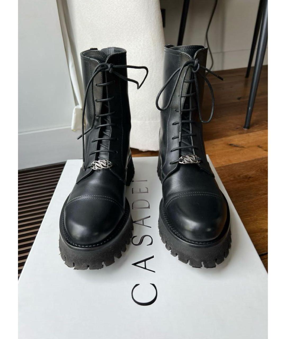 CASADEI Черные кожаные ботинки, фото 2