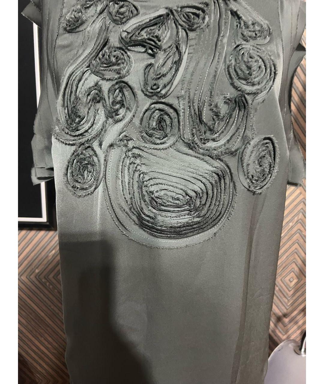 LIU JO Хаки полиэстеровое коктейльное платье, фото 4