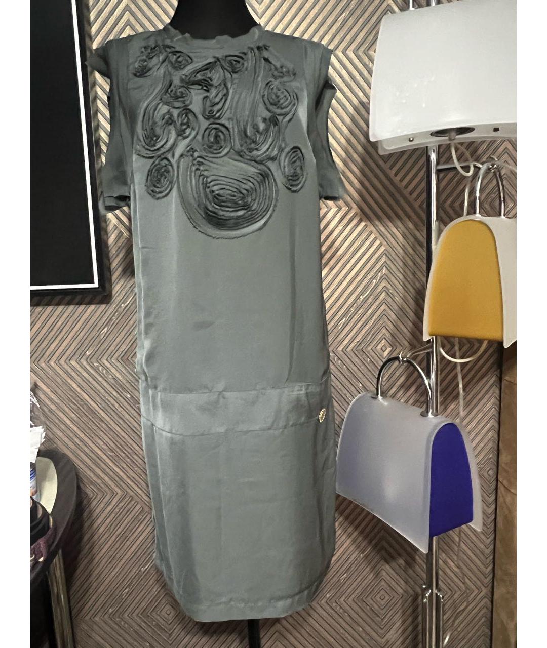 LIU JO Хаки полиэстеровое коктейльное платье, фото 9