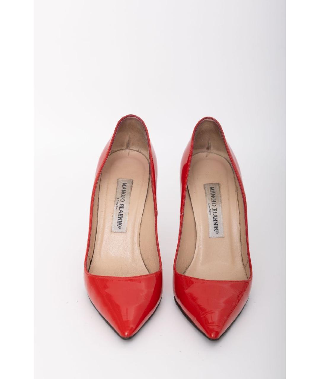 MANOLO BLAHNIK Красные кожаные туфли, фото 2