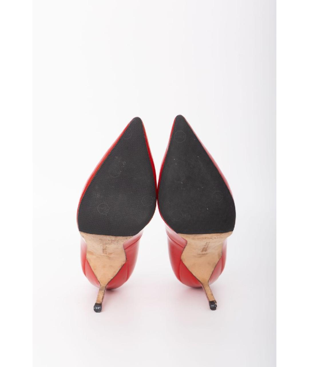 MANOLO BLAHNIK Красные кожаные туфли, фото 9