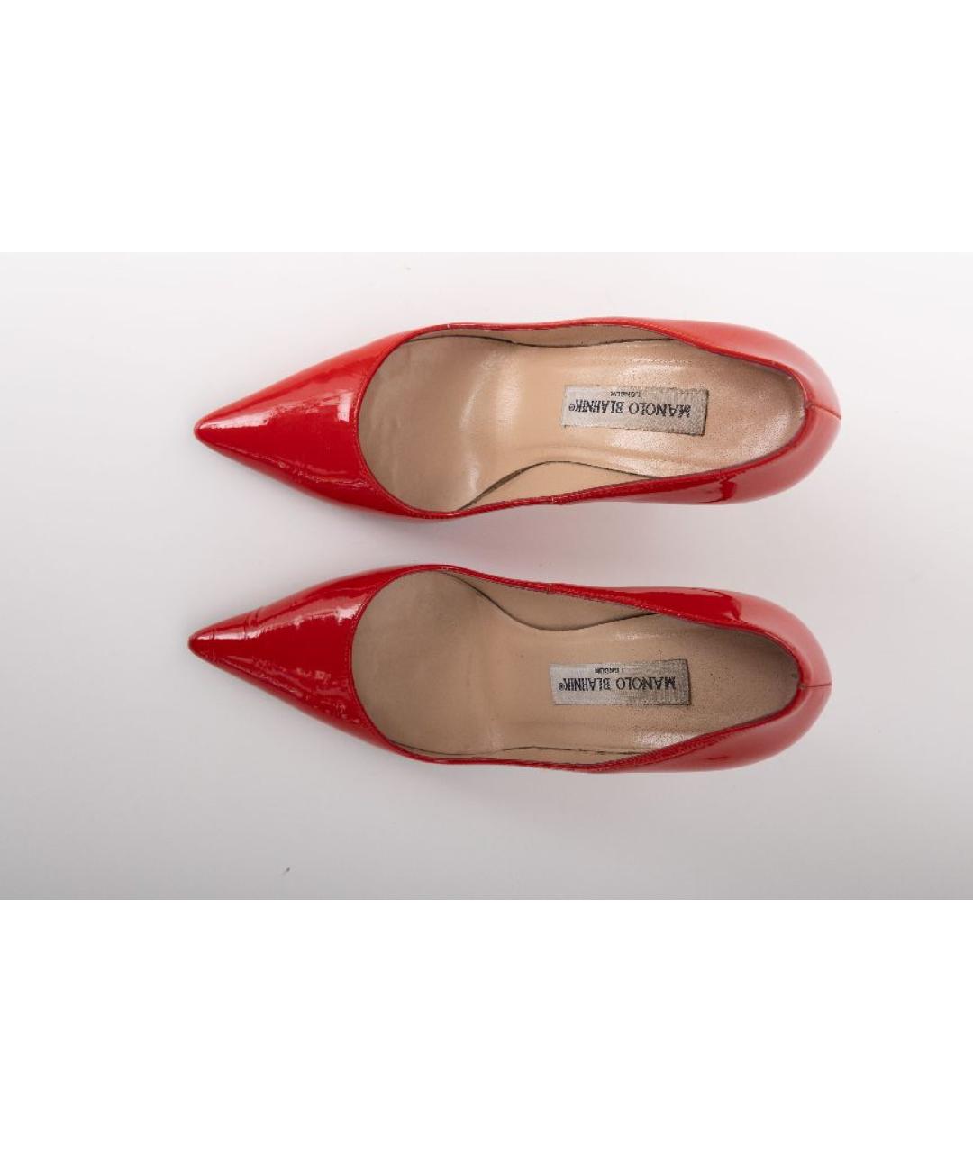 MANOLO BLAHNIK Красные кожаные туфли, фото 3