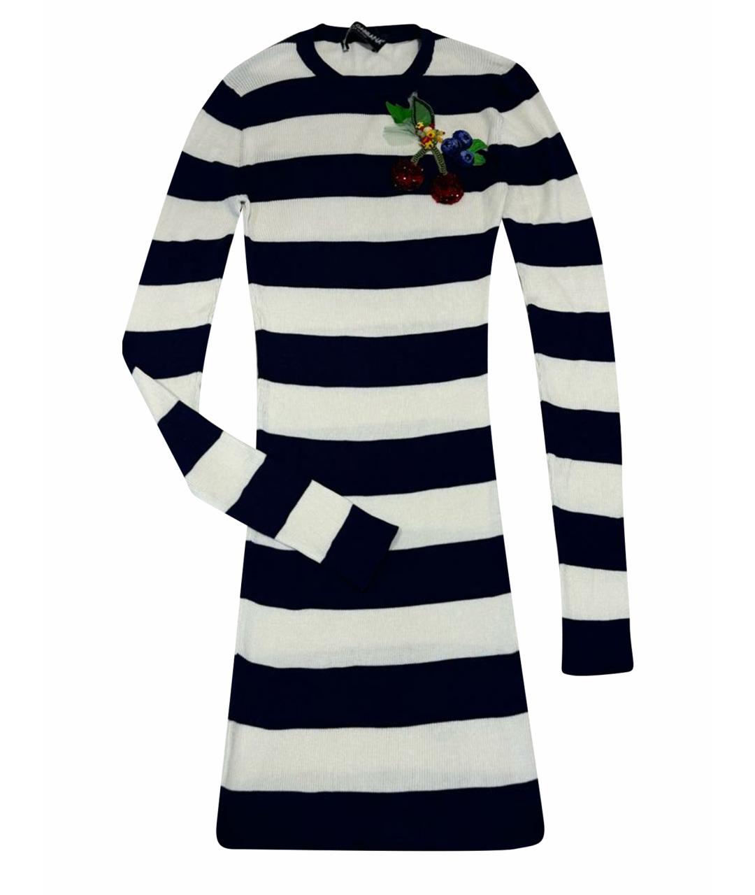 DOLCE&GABBANA Синее шелковое платье, фото 1