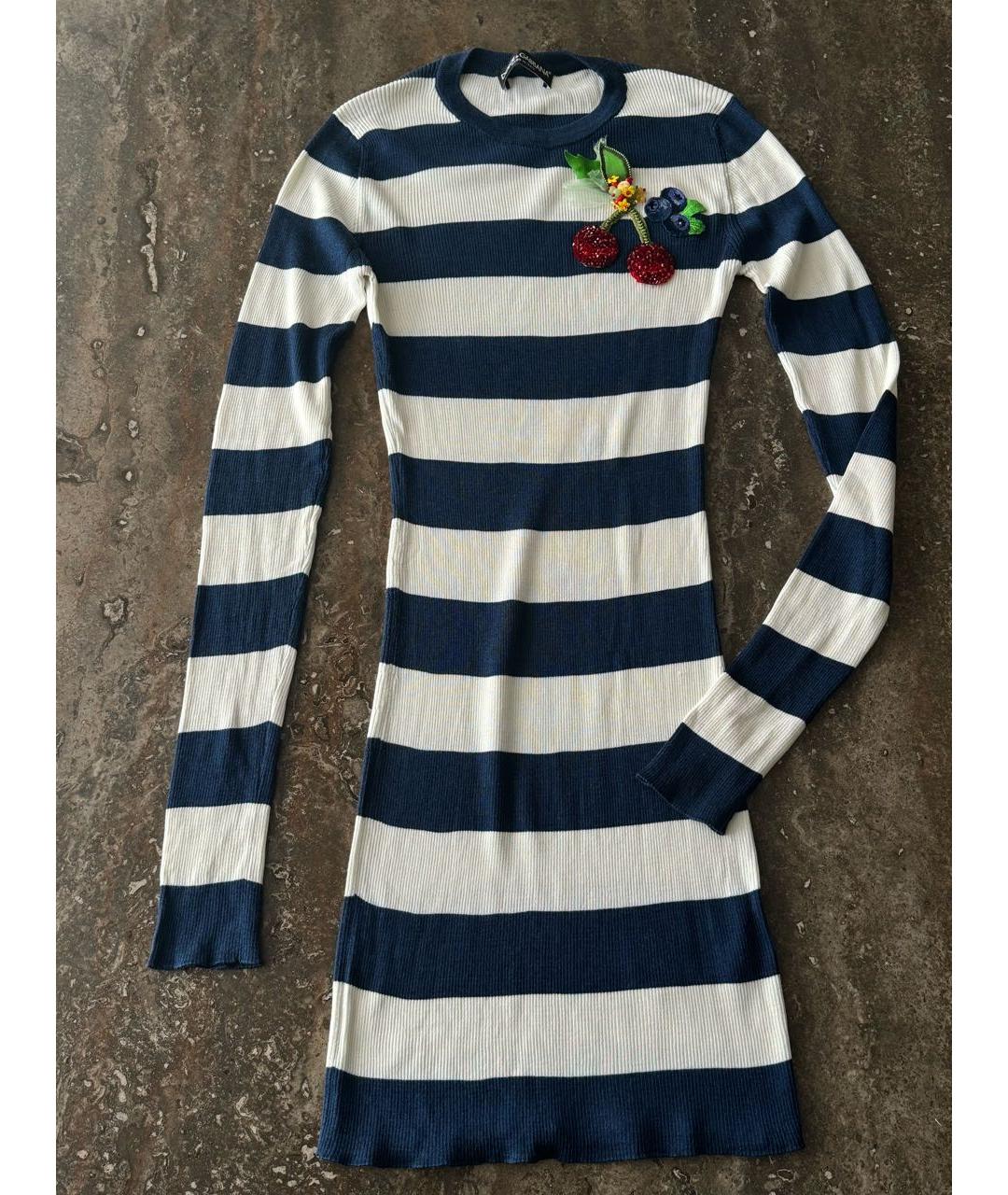 DOLCE&GABBANA Синее шелковое платье, фото 5