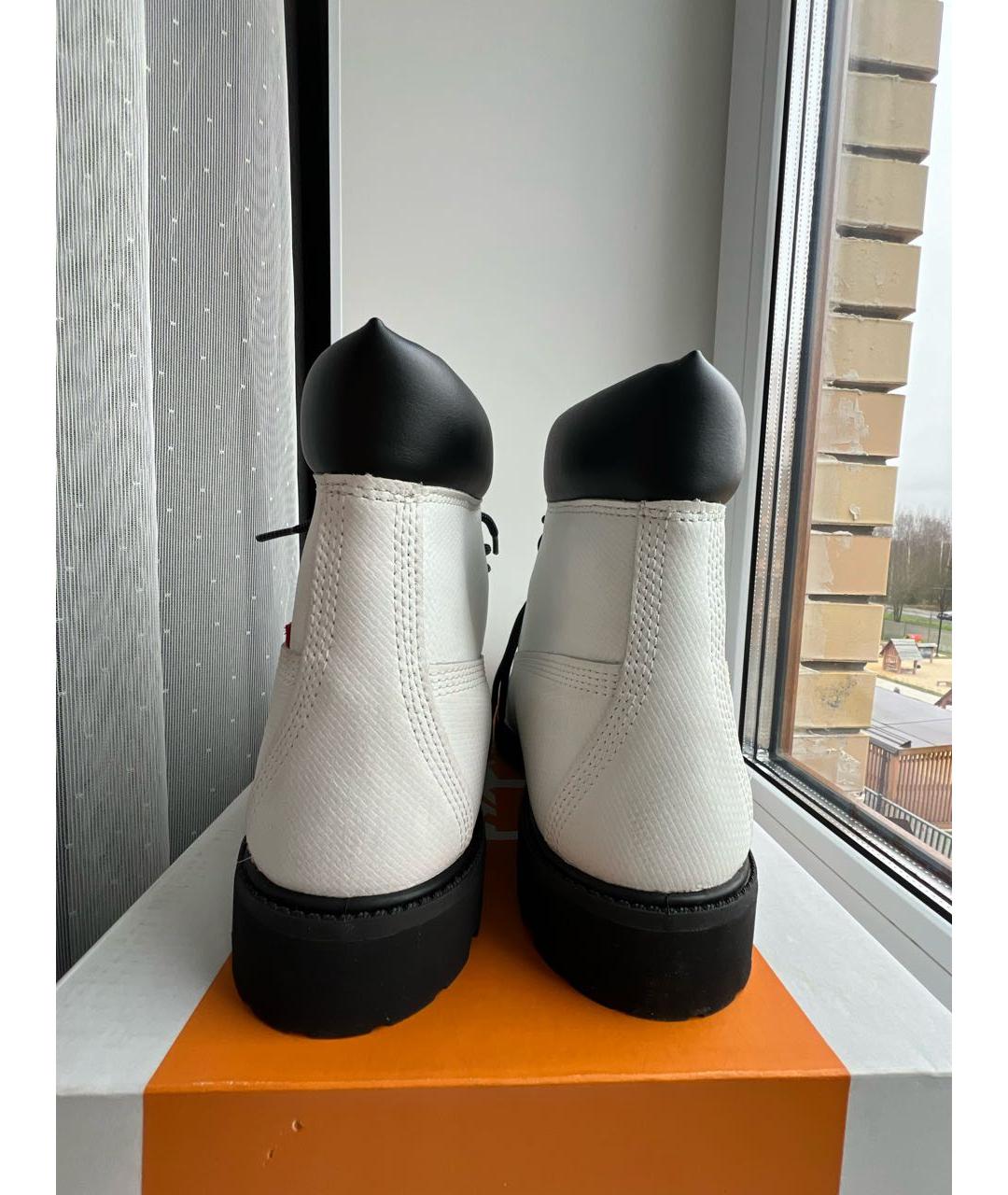 TIMBERLAND Белые кожаные высокие ботинки, фото 4