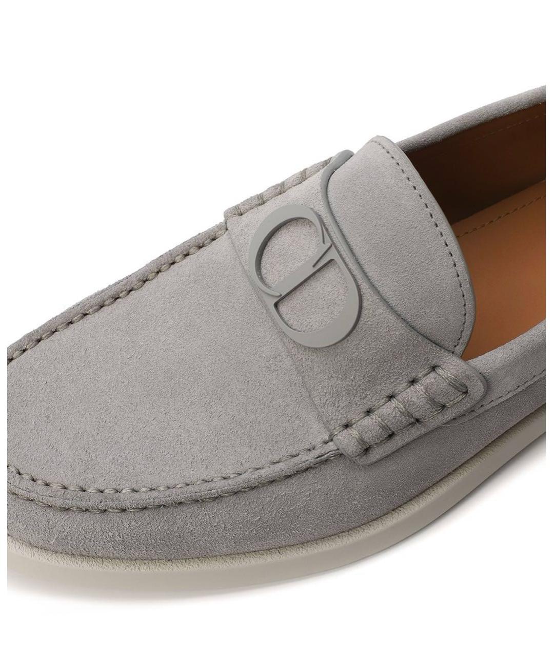 CHRISTIAN DIOR Серые замшевые лоферы, фото 5