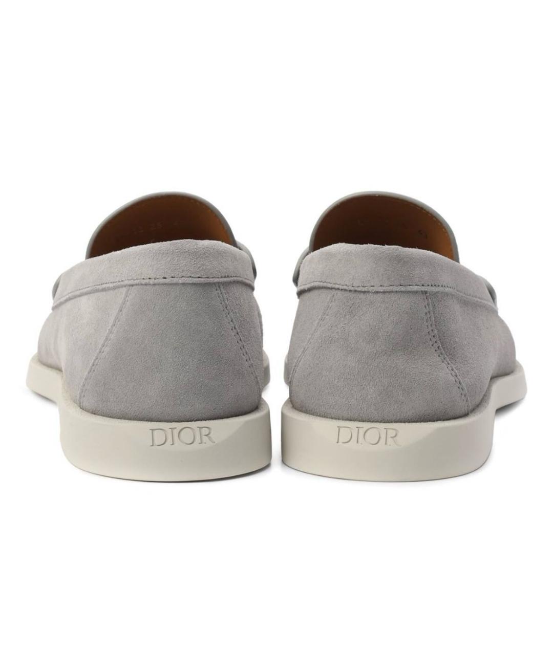 CHRISTIAN DIOR Серые замшевые лоферы, фото 4