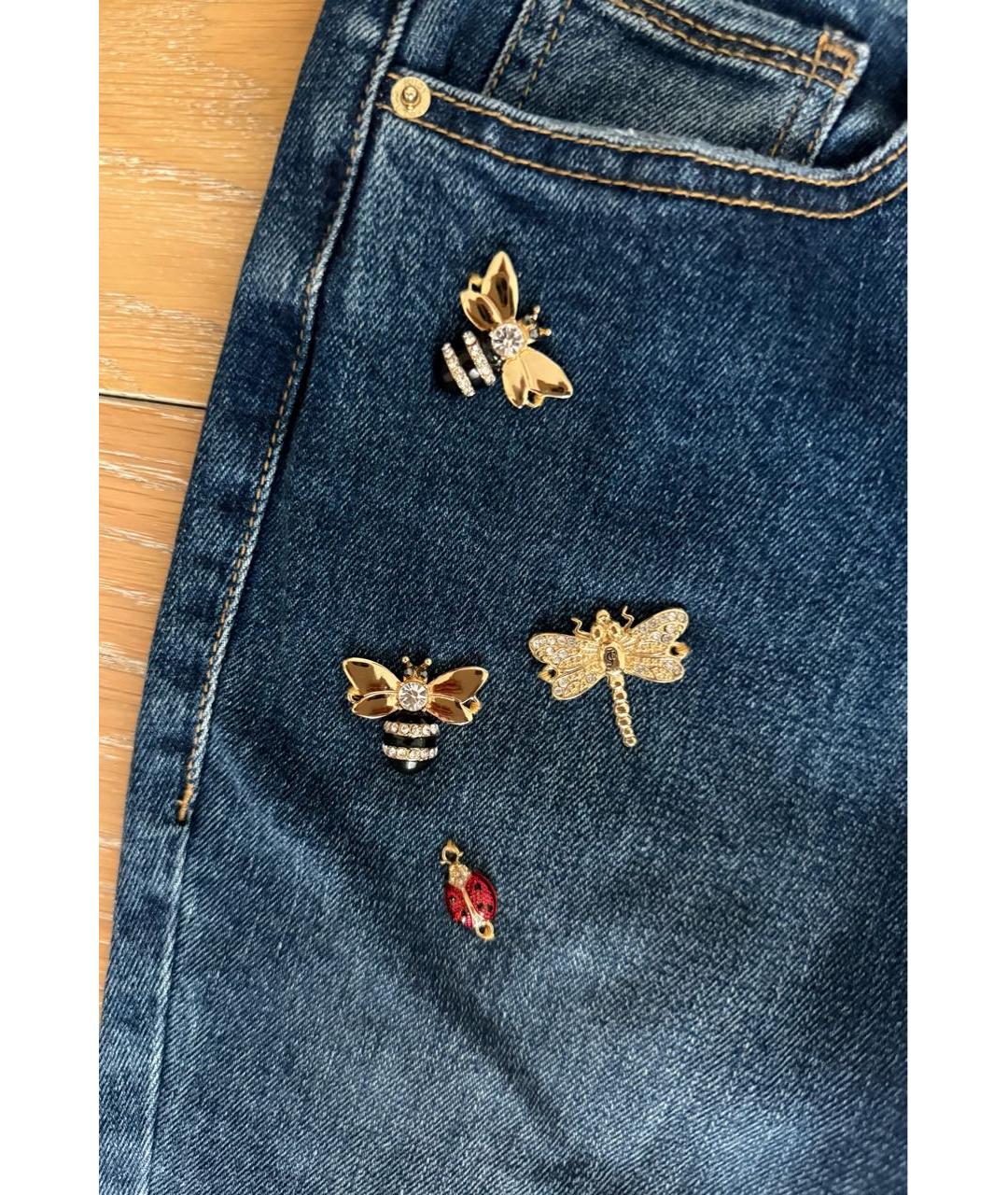 JUICY COUTURE Синие хлопковые джинсы слим, фото 5