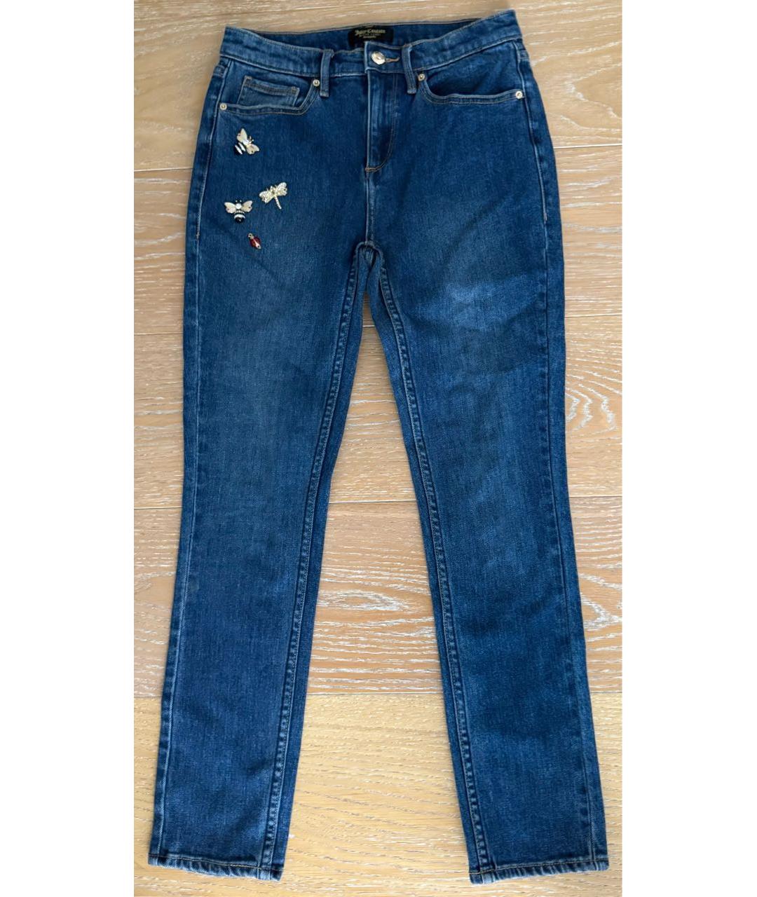 JUICY COUTURE Синие хлопковые джинсы слим, фото 6