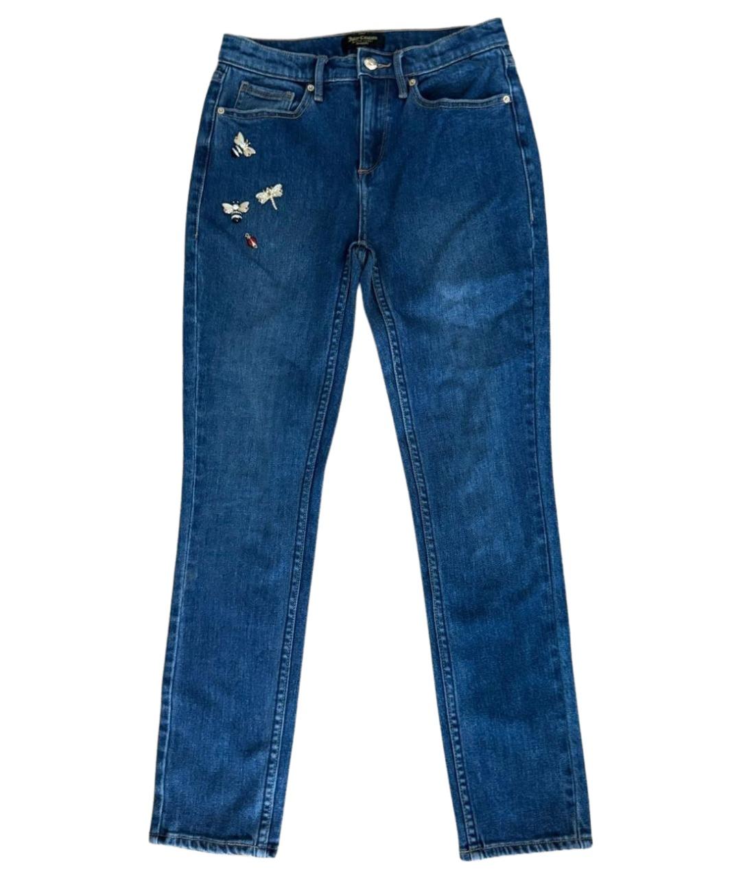 JUICY COUTURE Синие хлопковые джинсы слим, фото 1