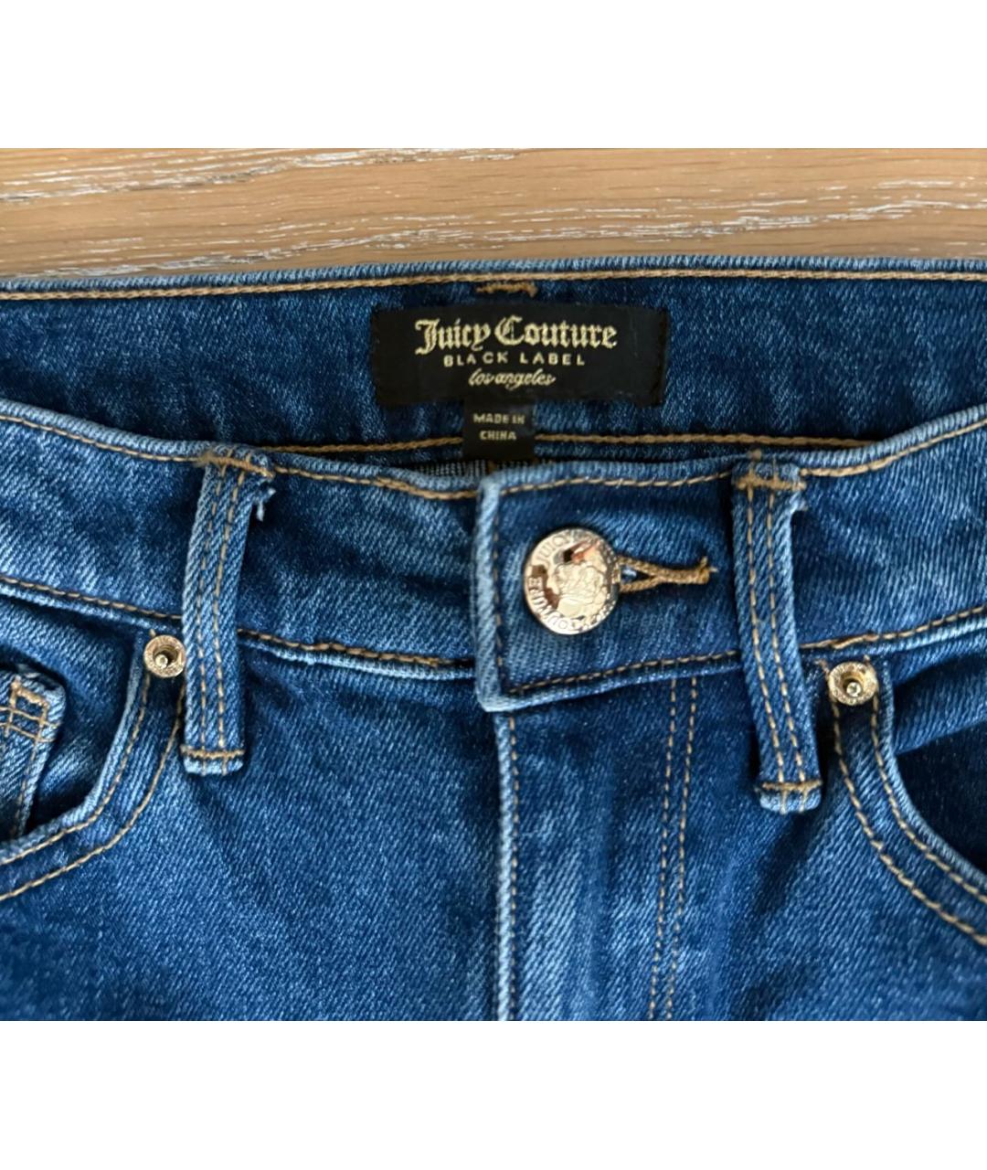 JUICY COUTURE Синие хлопковые джинсы слим, фото 3