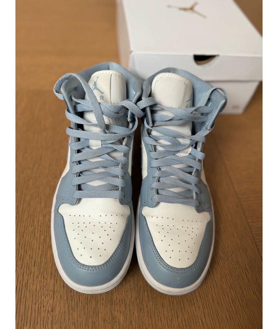 JORDAN Голубые кожаные кеды, фото 3