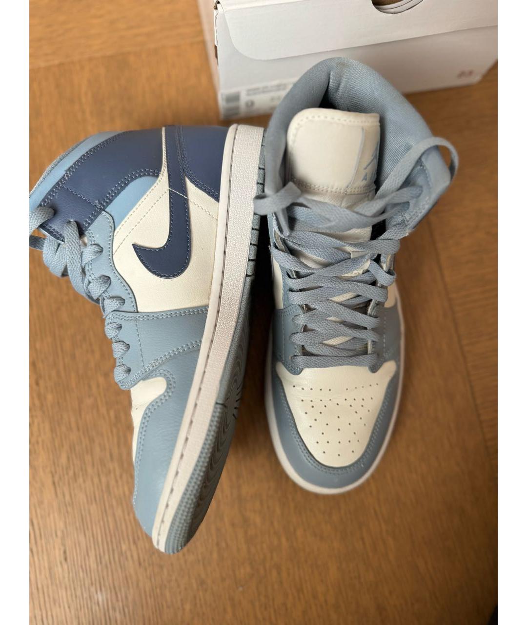 JORDAN Голубые кожаные кеды, фото 7