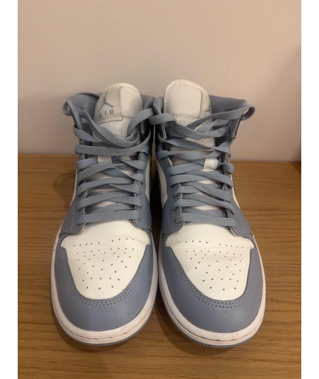 JORDAN Голубые кожаные кеды, фото 2