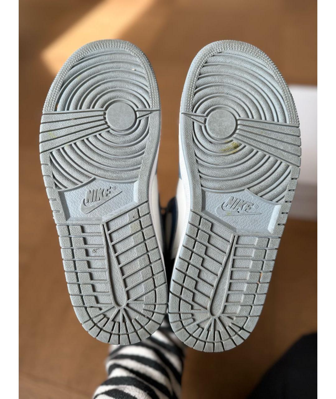 JORDAN Голубые кожаные кеды, фото 6