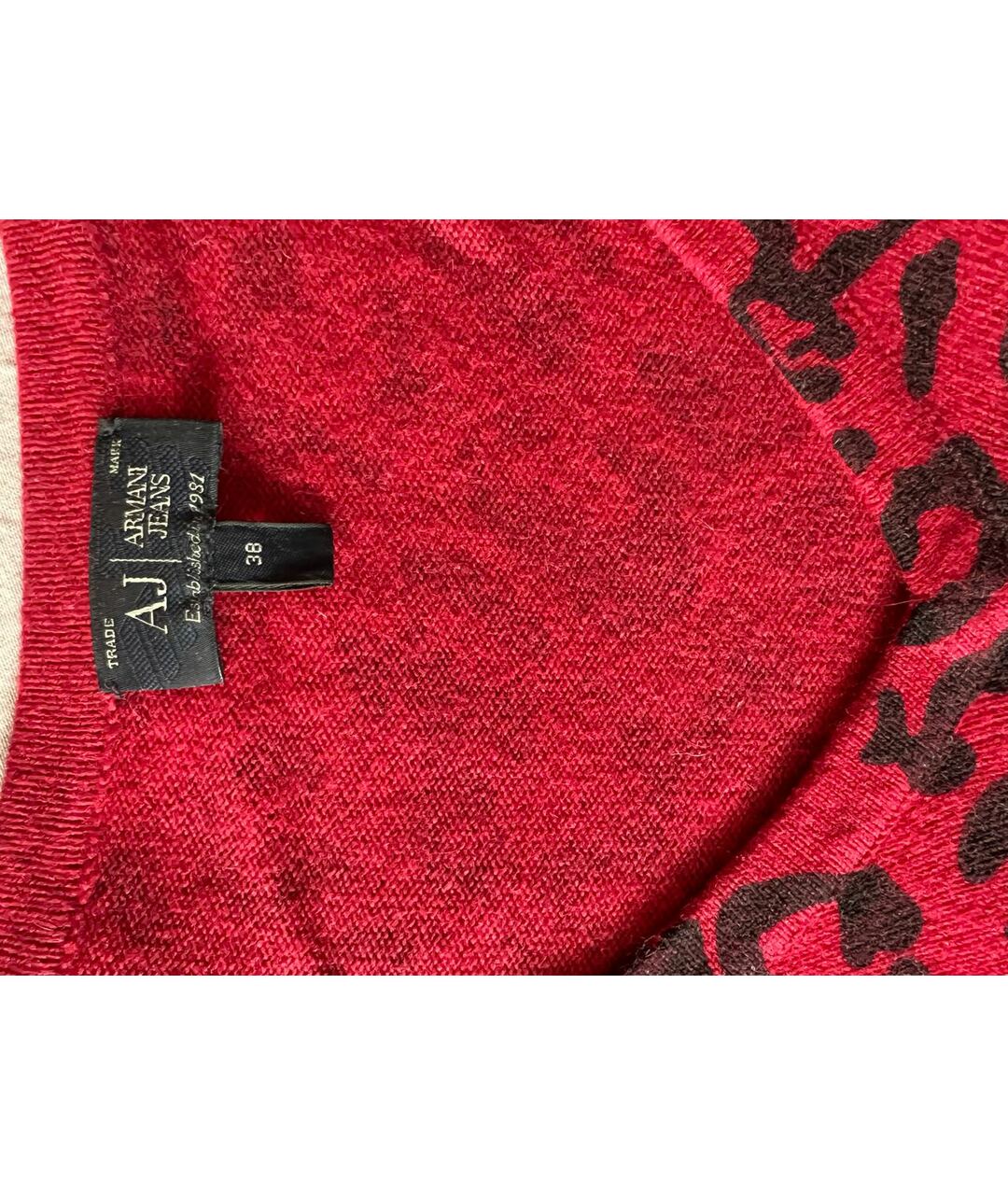 ARMANI JEANS Красный джемпер / свитер, фото 3