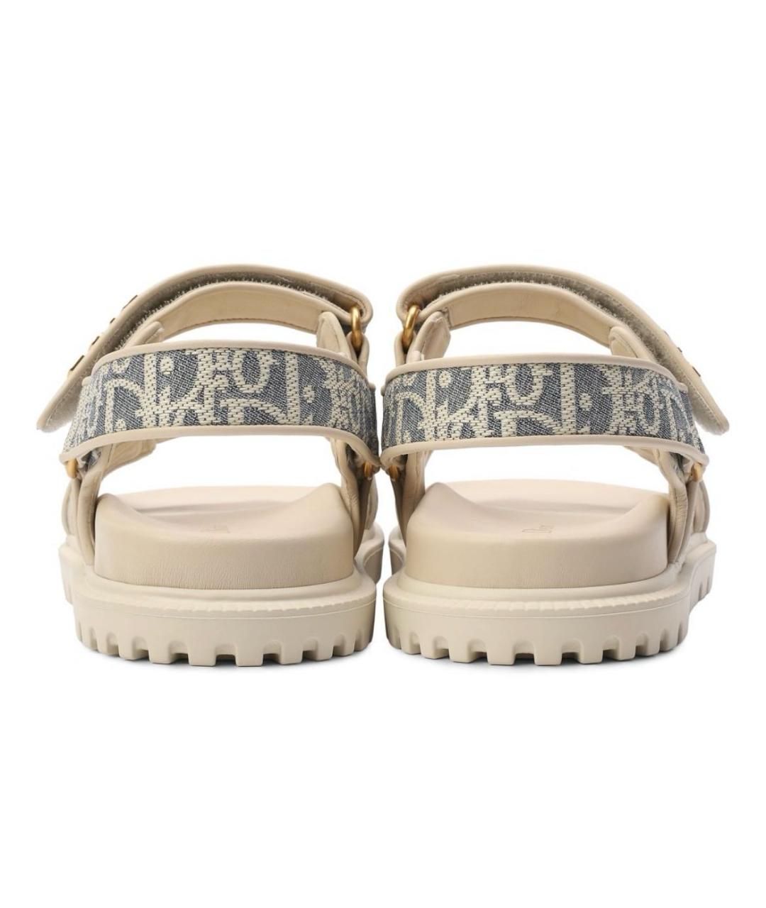 CHRISTIAN DIOR Голубые кожаные сандалии, фото 4