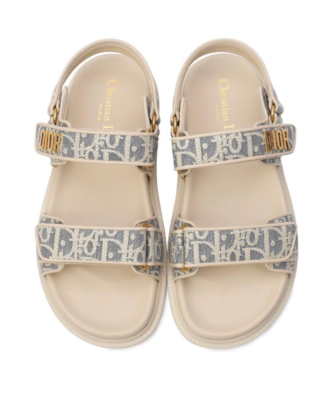 CHRISTIAN DIOR Голубые кожаные сандалии, фото 2