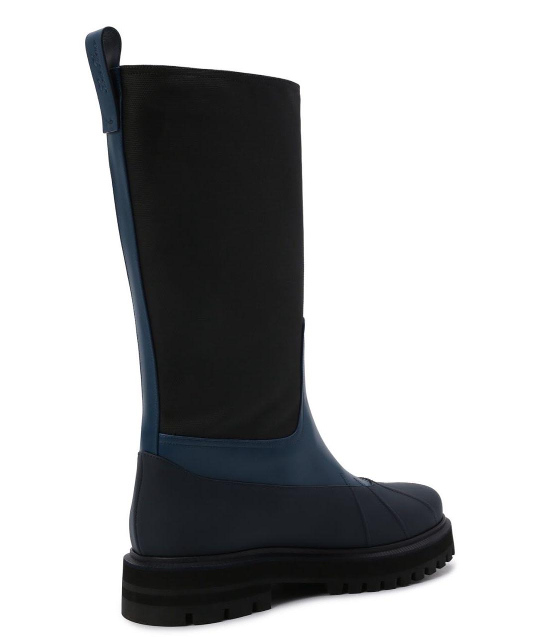 LORO PIANA Синие сапоги, фото 2