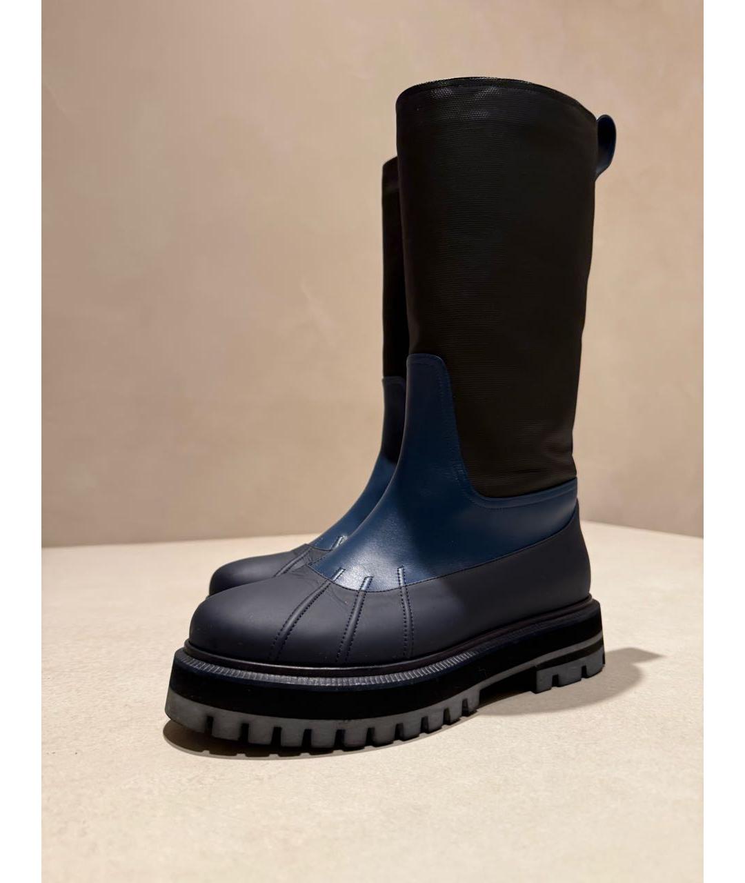 LORO PIANA Синие сапоги, фото 4