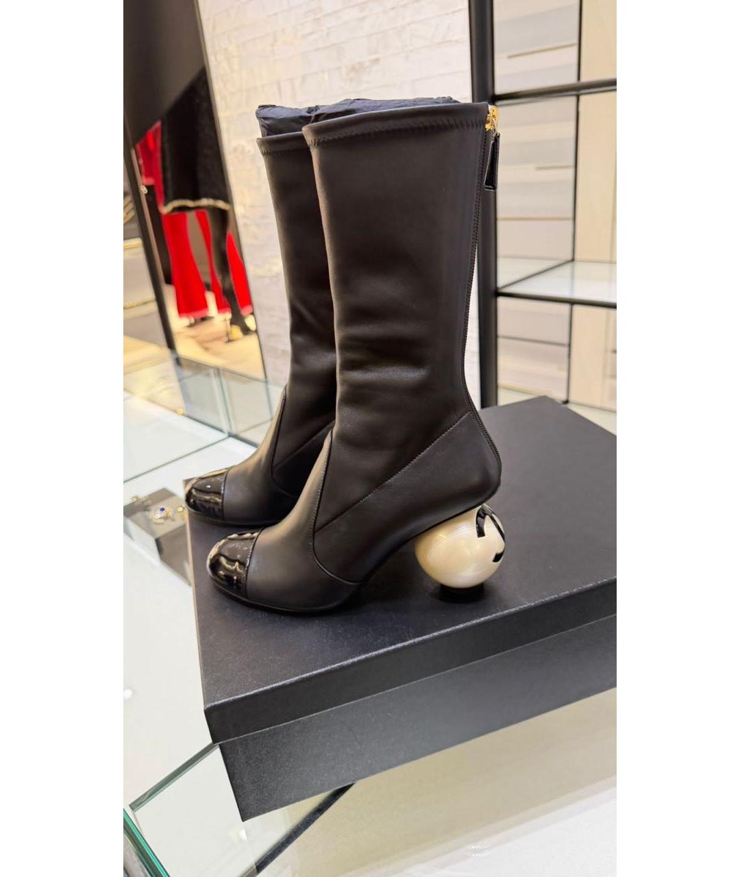 CHANEL Черные кожаные полусапоги, фото 7