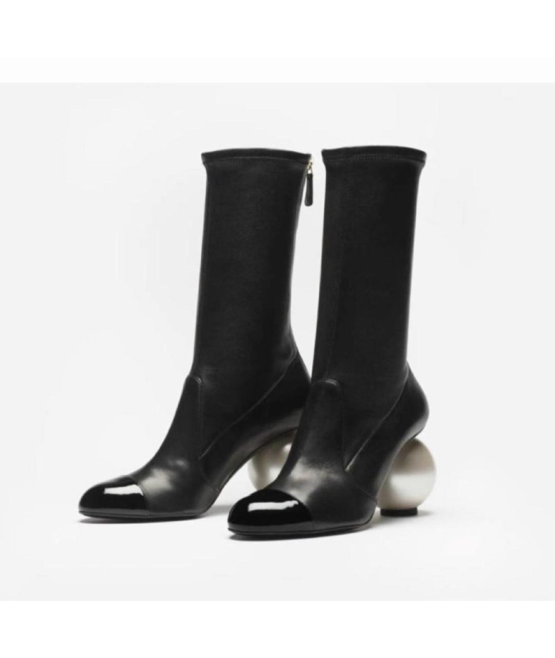 CHANEL Черные кожаные полусапоги, фото 2