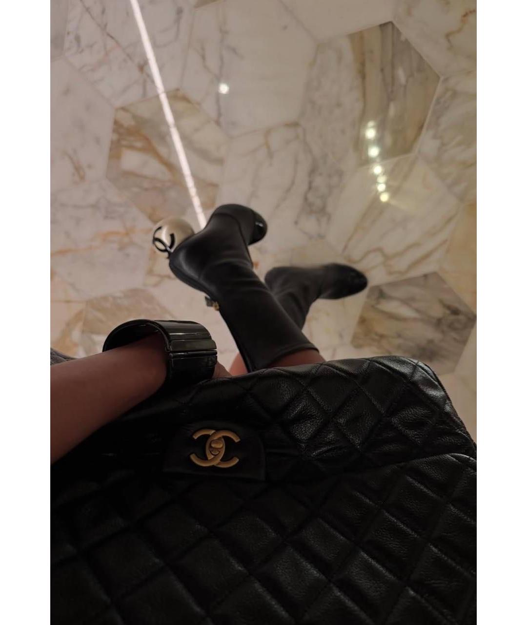 CHANEL Черные кожаные полусапоги, фото 5