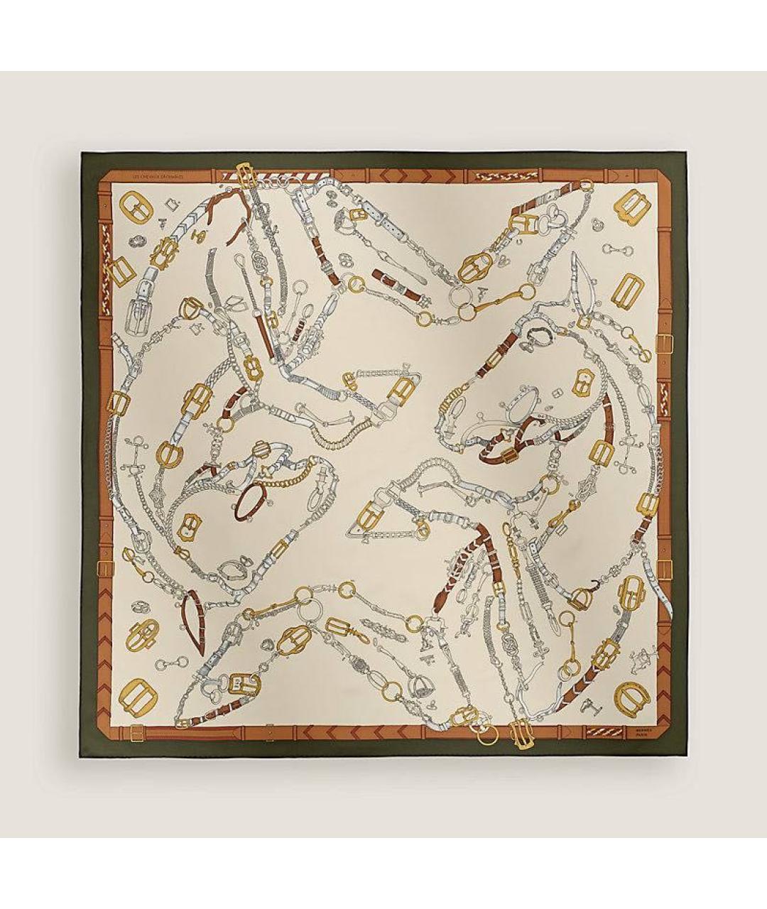 HERMES Мульти шелковый платок, фото 3