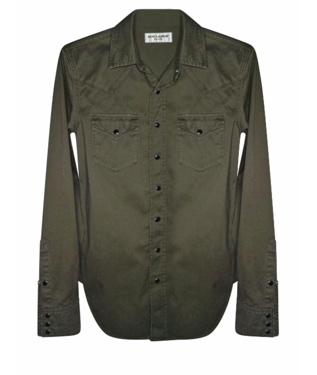 SAINT LAURENT Хаки рубашка, фото 1