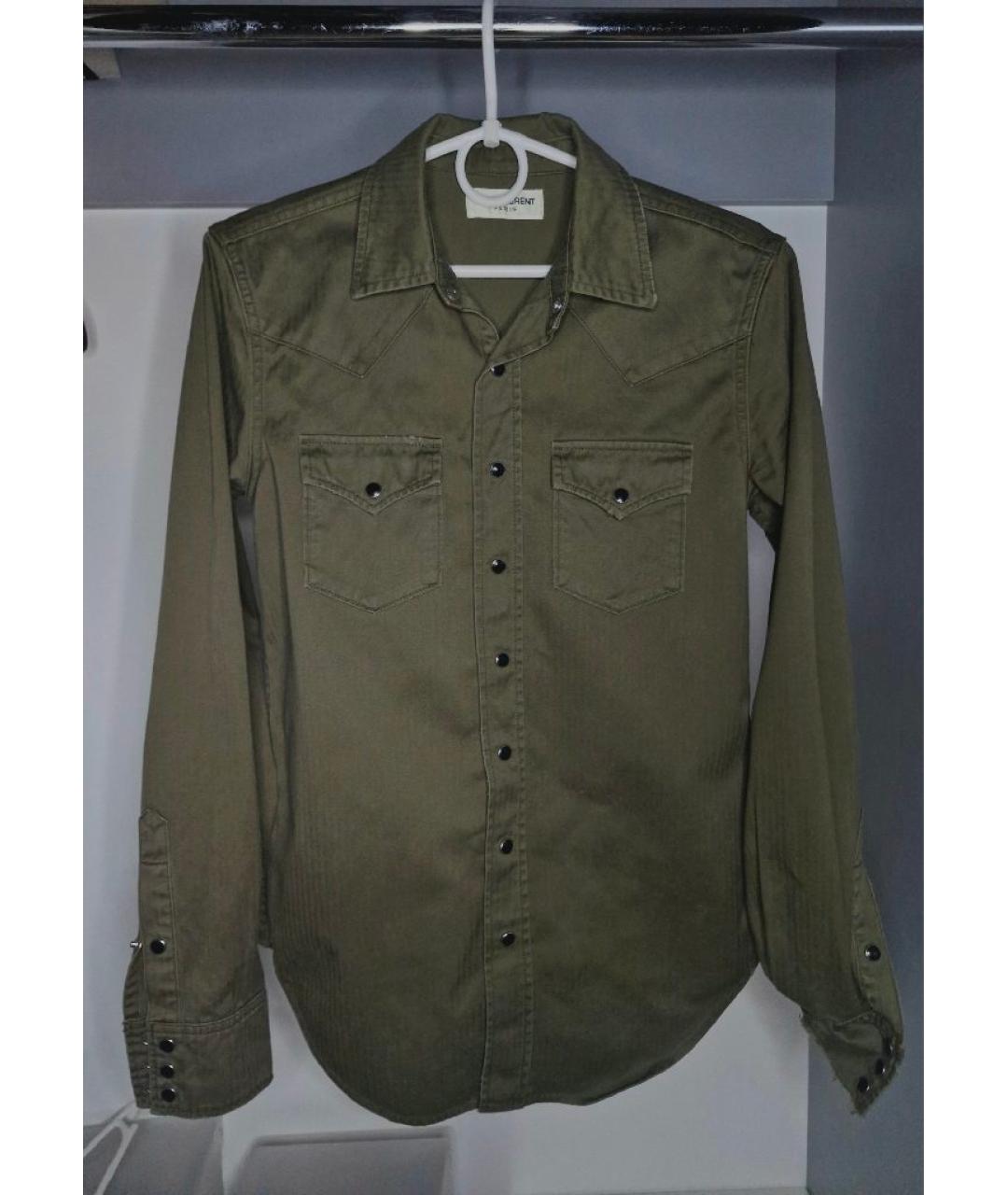 SAINT LAURENT Хаки рубашка, фото 5