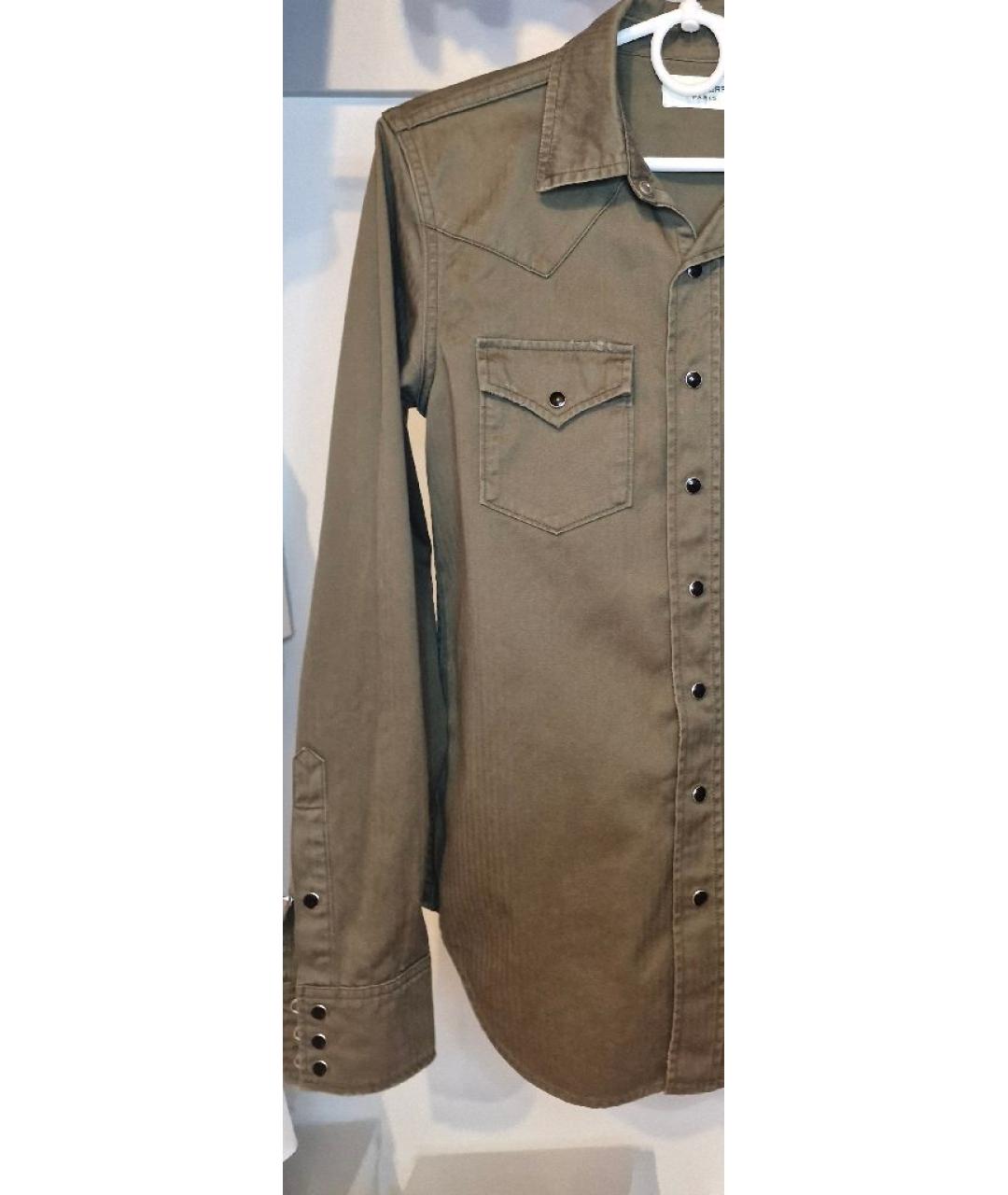 SAINT LAURENT Хаки рубашка, фото 2
