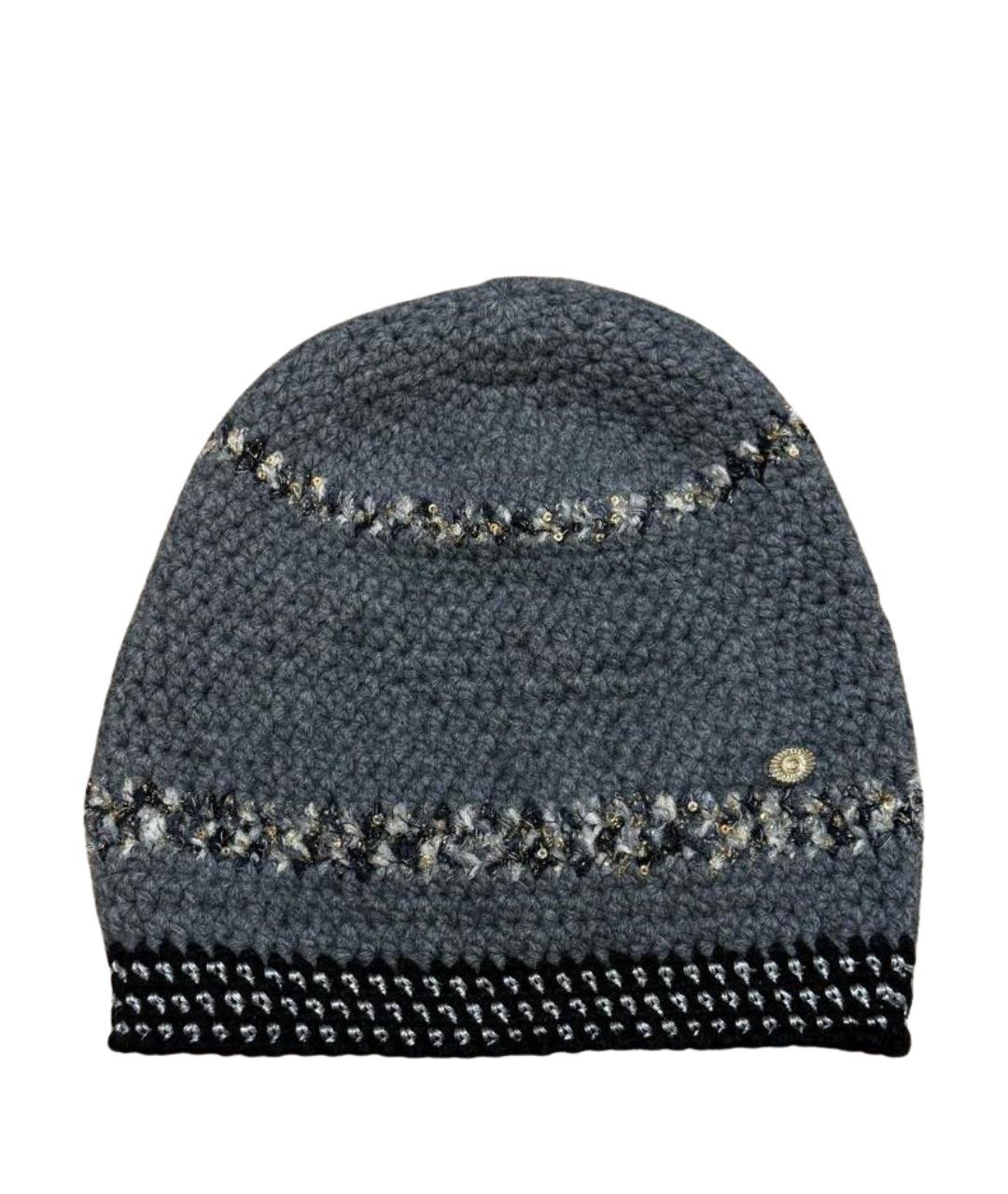 CHANEL Серая шерстяная шапка, фото 1