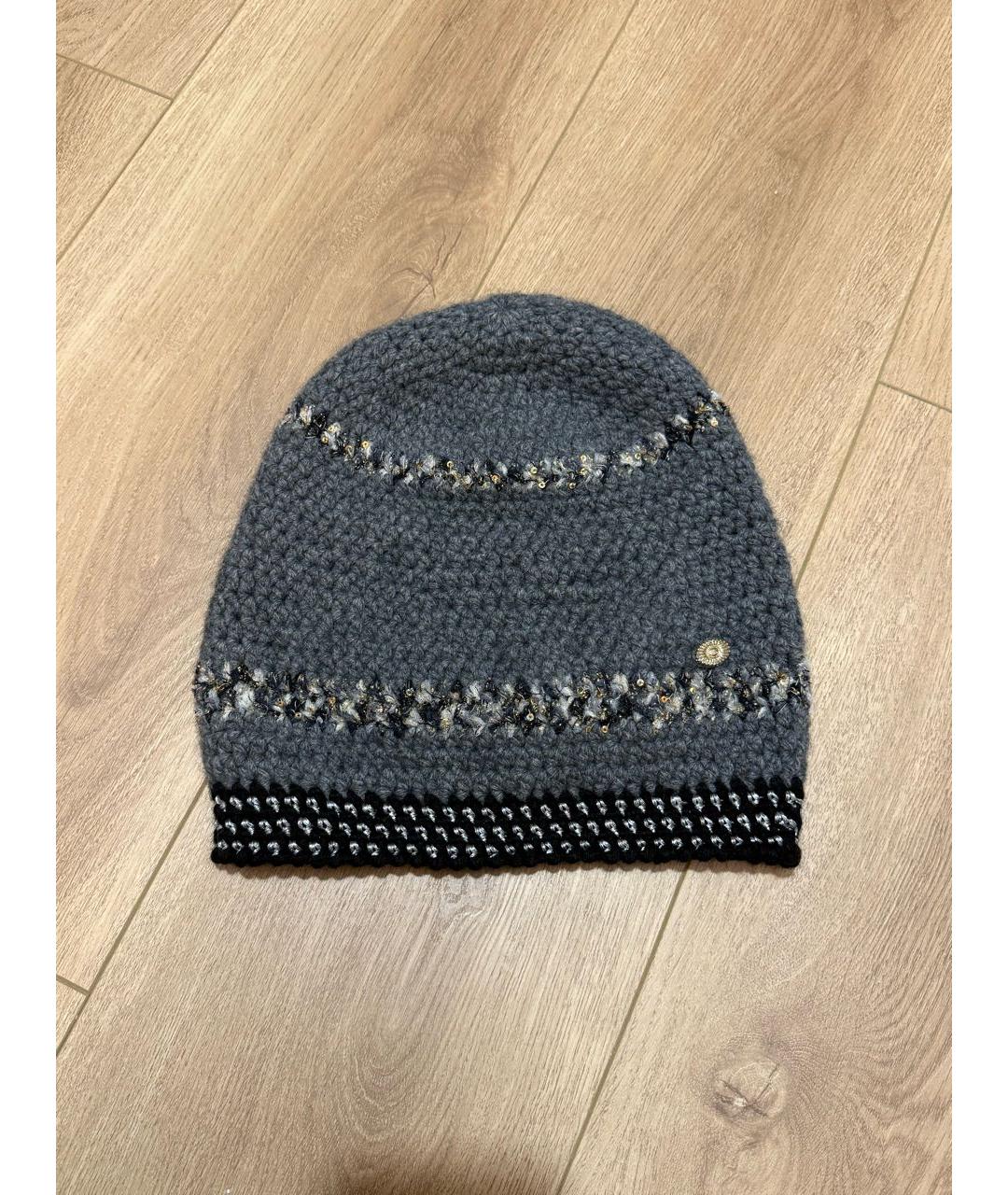 CHANEL Серая шерстяная шапка, фото 7