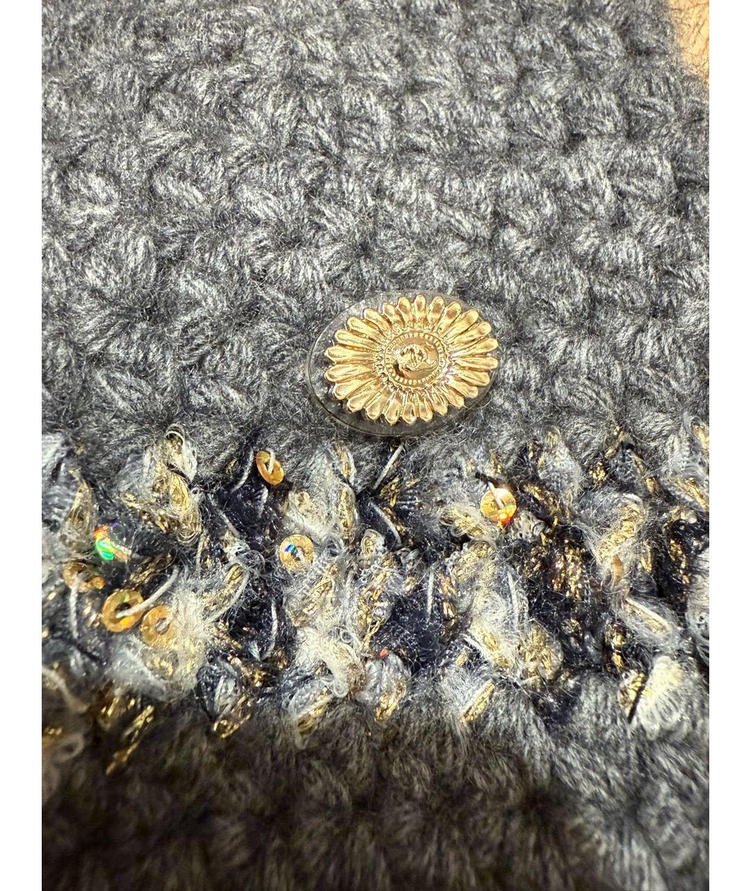 CHANEL Серая шерстяная шапка, фото 3