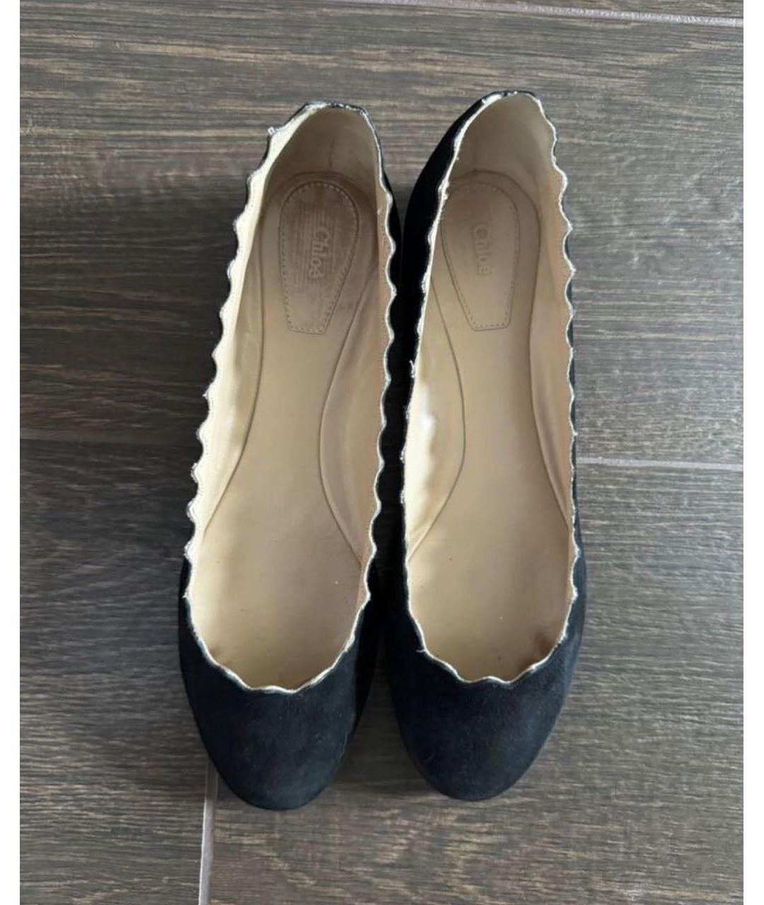 CHLOE Черные замшевые балетки, фото 3