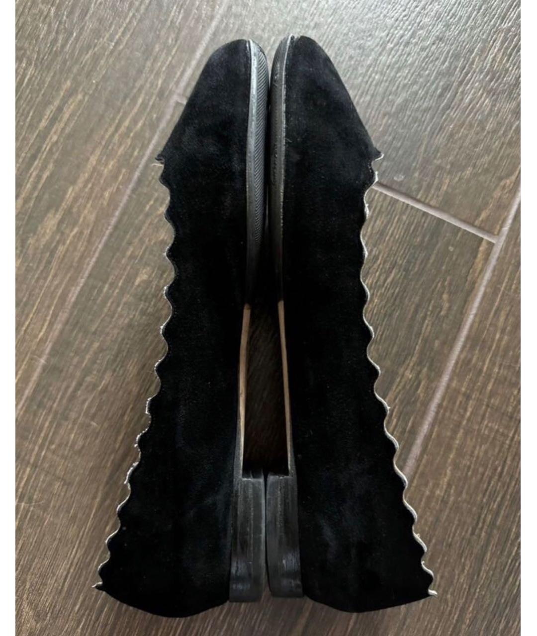 CHLOE Черные замшевые балетки, фото 7