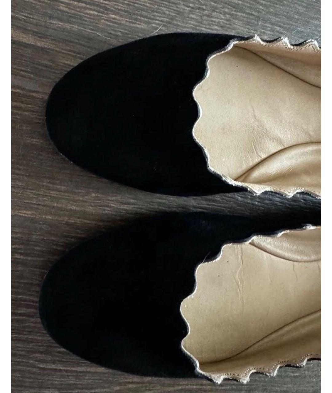 CHLOE Черные замшевые балетки, фото 2