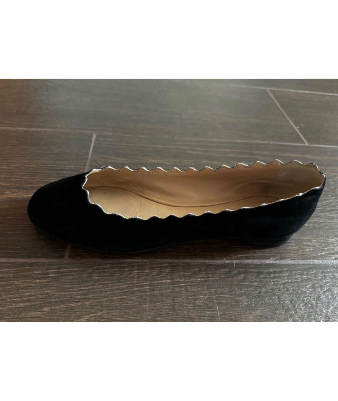 CHLOE Черные замшевые балетки, фото 5