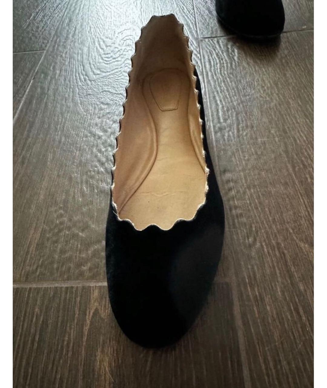 CHLOE Черные замшевые балетки, фото 6