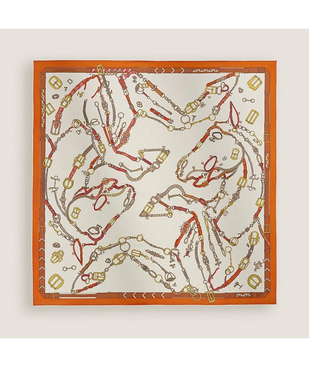 HERMES Мульти шелковый платок, фото 3