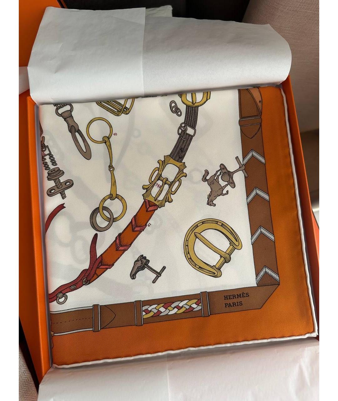 HERMES Мульти шелковый платок, фото 2