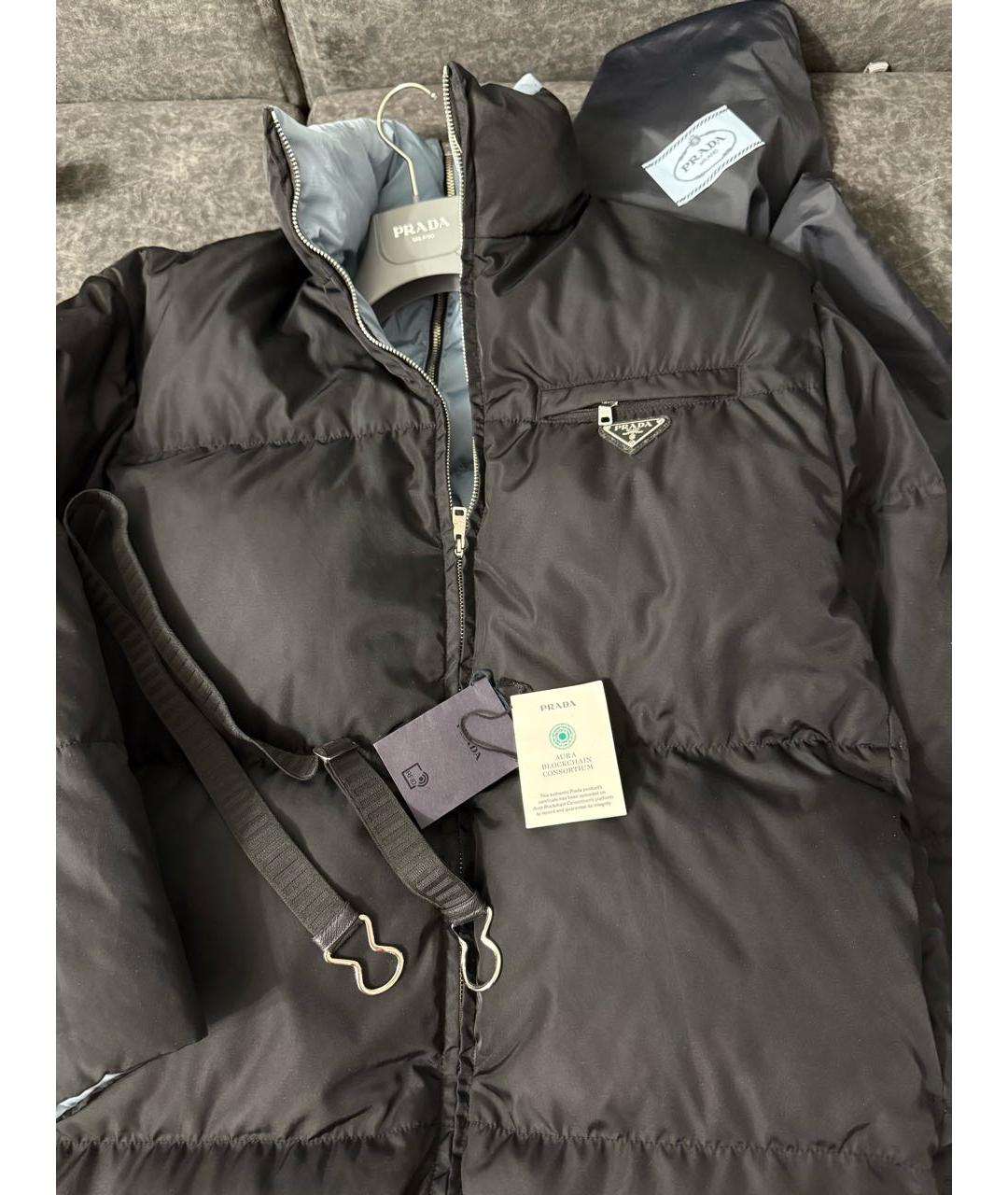 PRADA Черный полиамидовый пуховик, фото 4