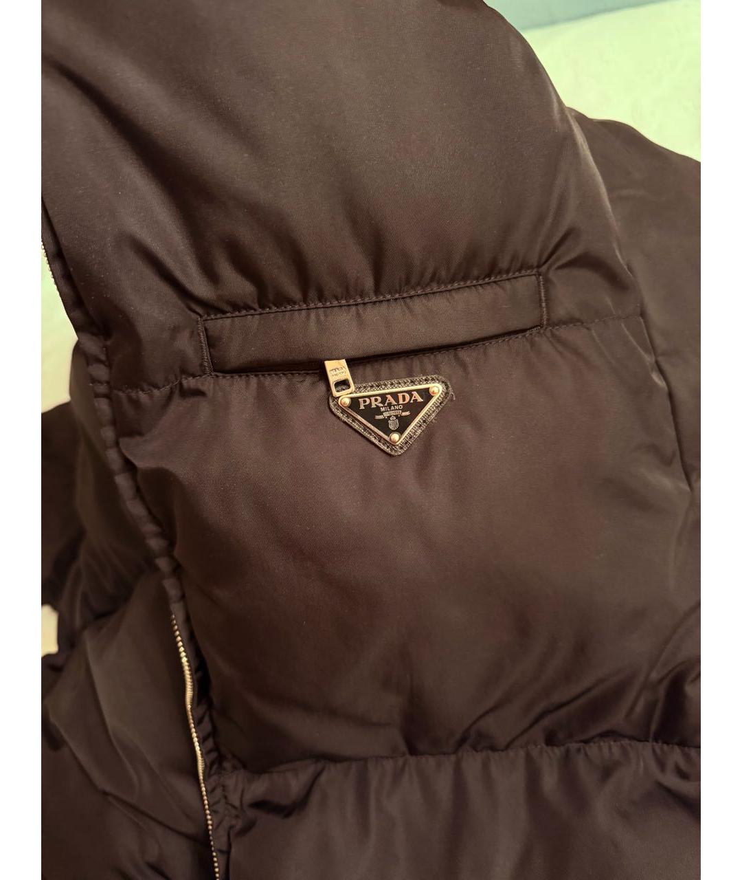 PRADA Черный полиамидовый пуховик, фото 5