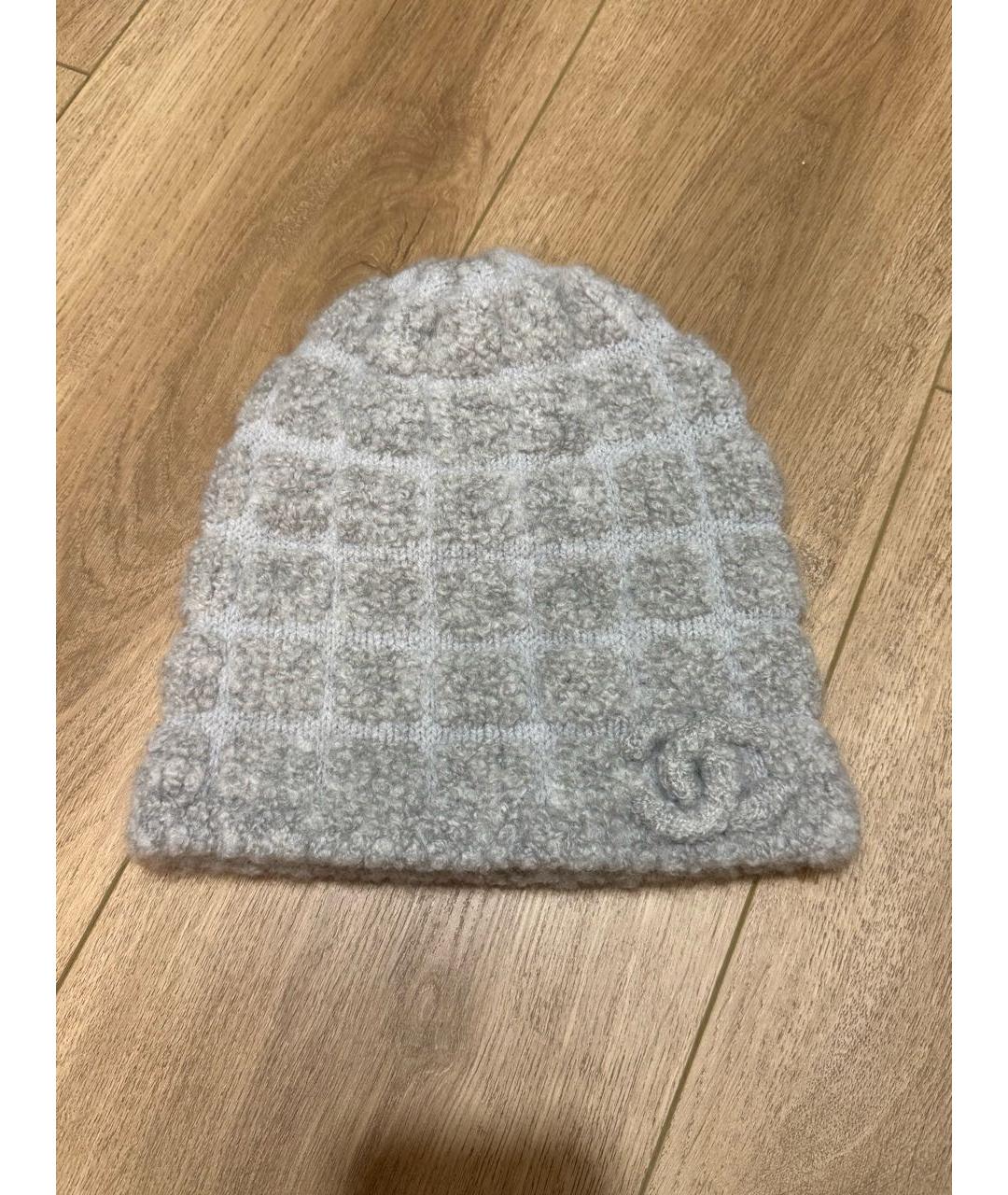 CHANEL Серая кашемировая шапка, фото 5