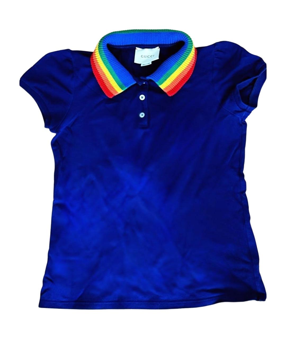 GUCCI Синий хлопковый детская футболка / топ, фото 1