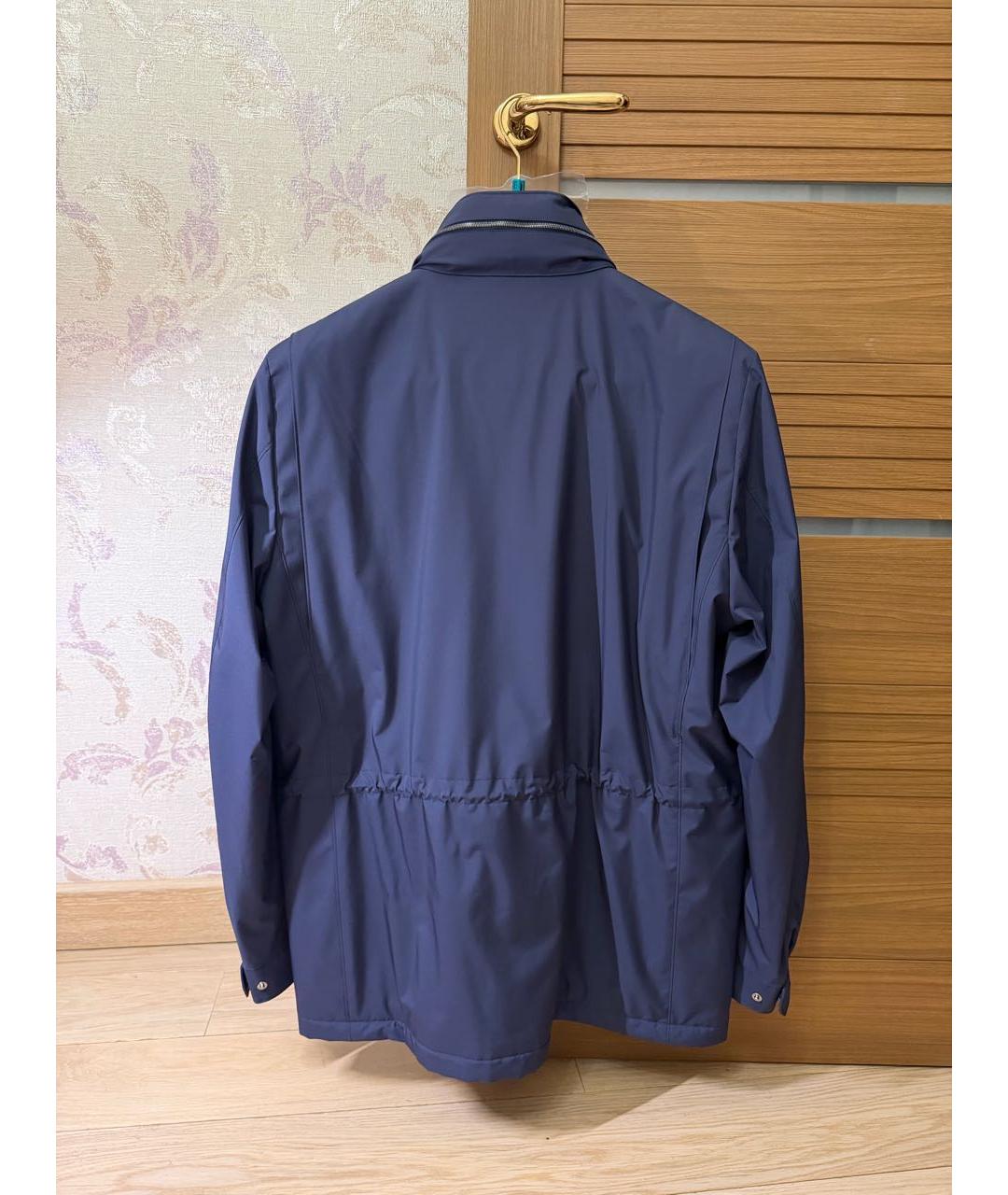 LORO PIANA Темно-синяя полиэстеровая куртка, фото 2