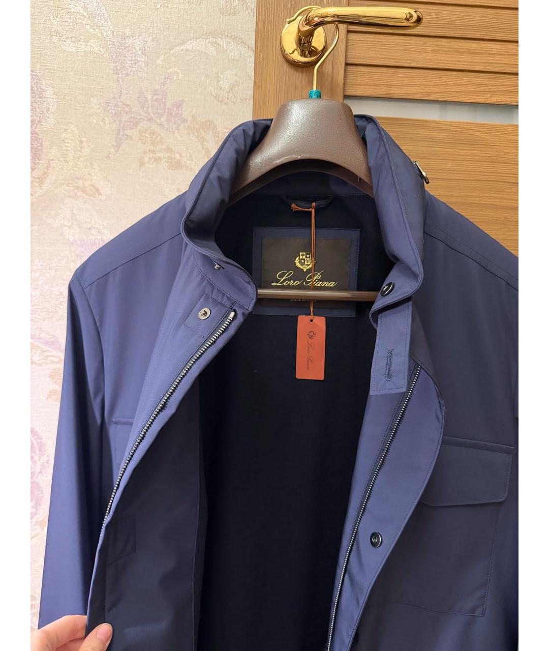 LORO PIANA Темно-синяя полиэстеровая куртка, фото 3