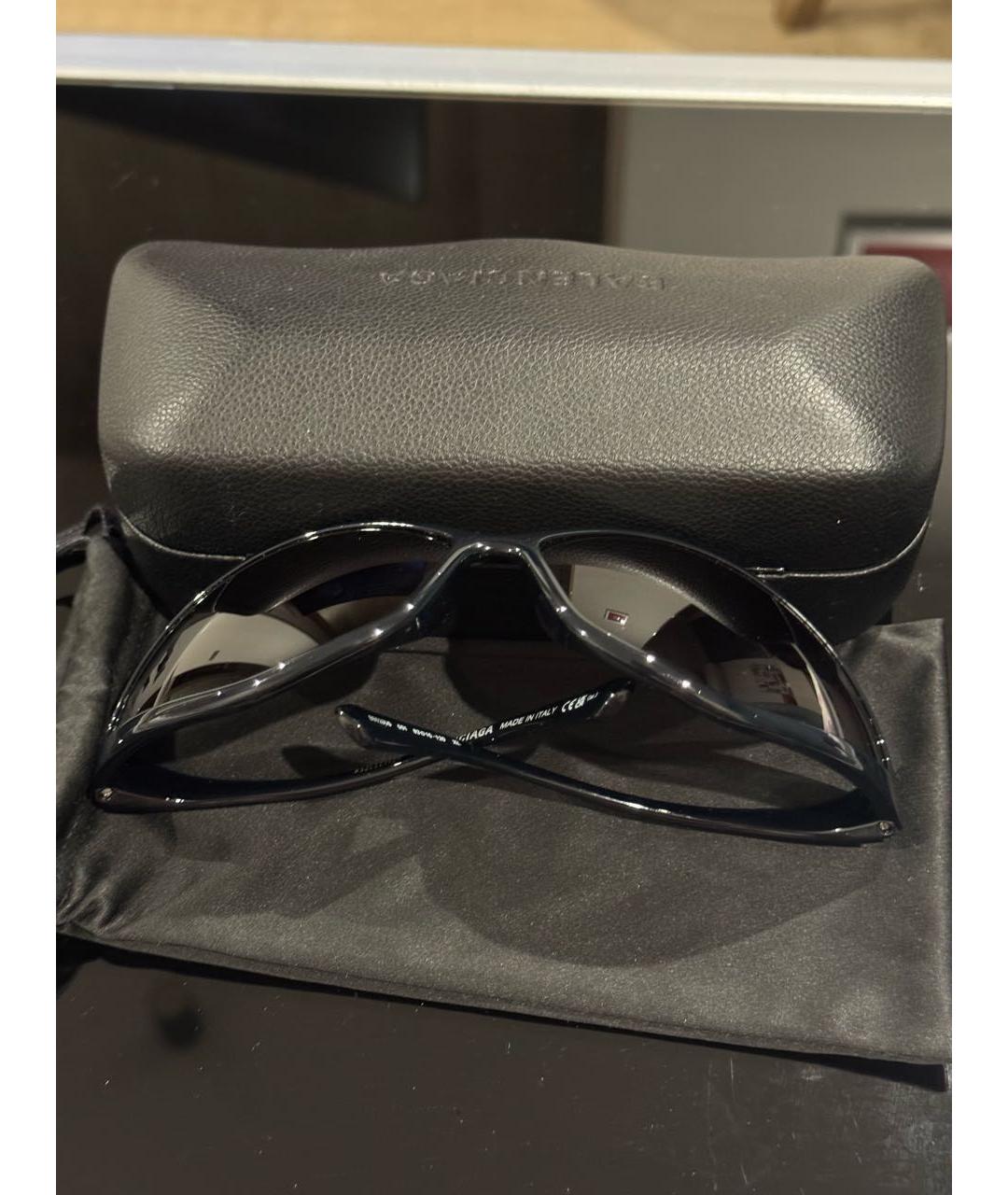 BALENCIAGA Черные пластиковые солнцезащитные очки, фото 8