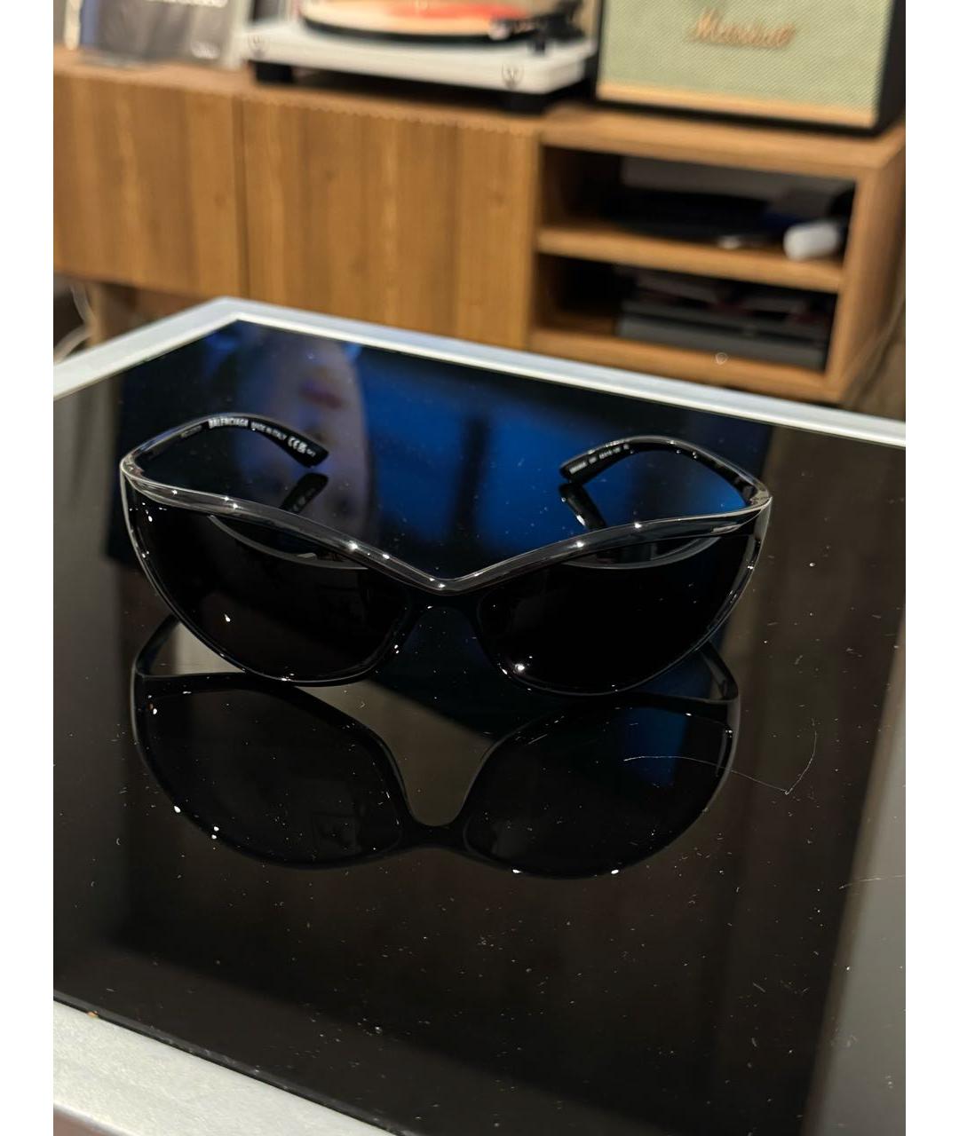 BALENCIAGA Черные пластиковые солнцезащитные очки, фото 9